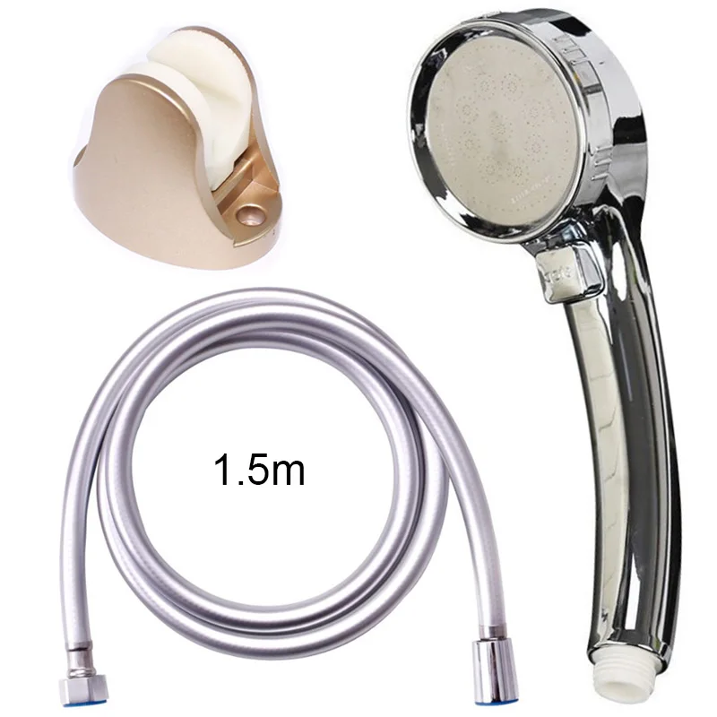 1.5mPVC shower Set 8 Набор душевых головок водосберегающий ПВХ душевой шланг с высоким давлением для ванной комнаты ручной переключатель душевой головки набор ABS пластик - Цвет: 1.5mPVC shower Set 8