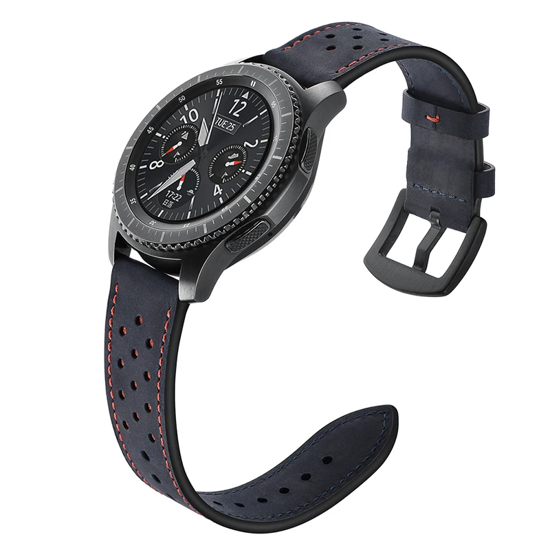 Защитная пленка 46 мм + ремешок из натуральной кожи для Samsung Gear S3 Classic/Frontier наручных