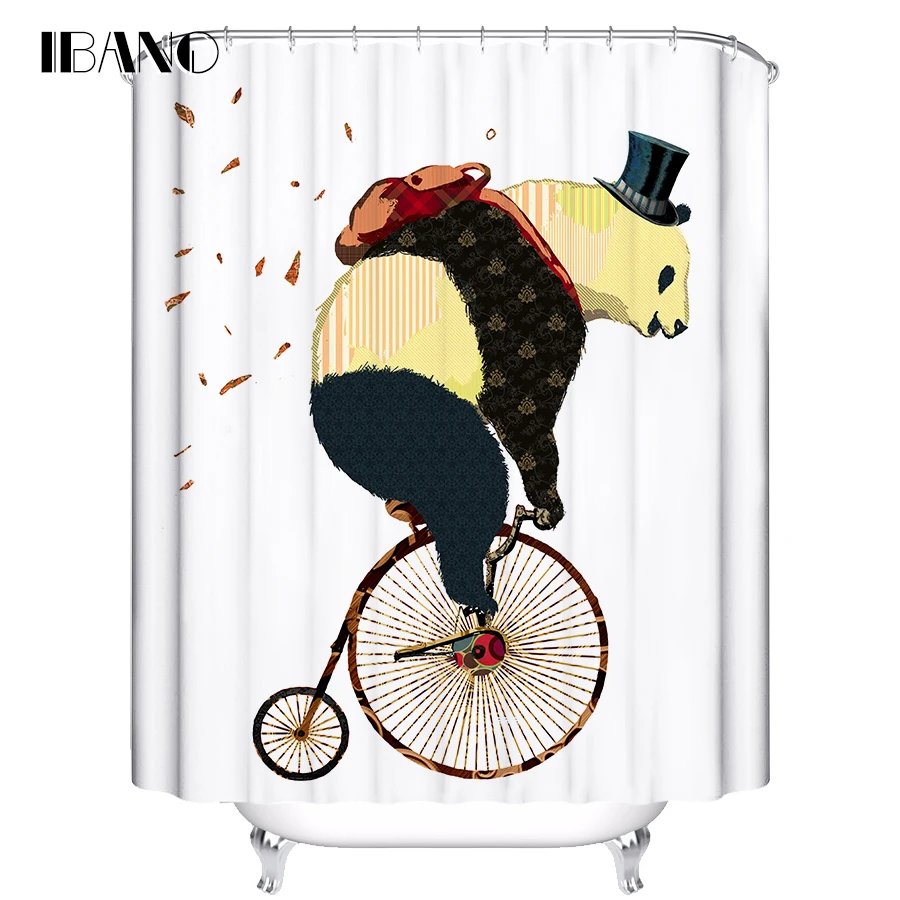 

IBANO Cartoon Bear Shower Curtain Customized Bath Curtain Waterproof Polyester Fabric Shower Curtain For The Bathroom
