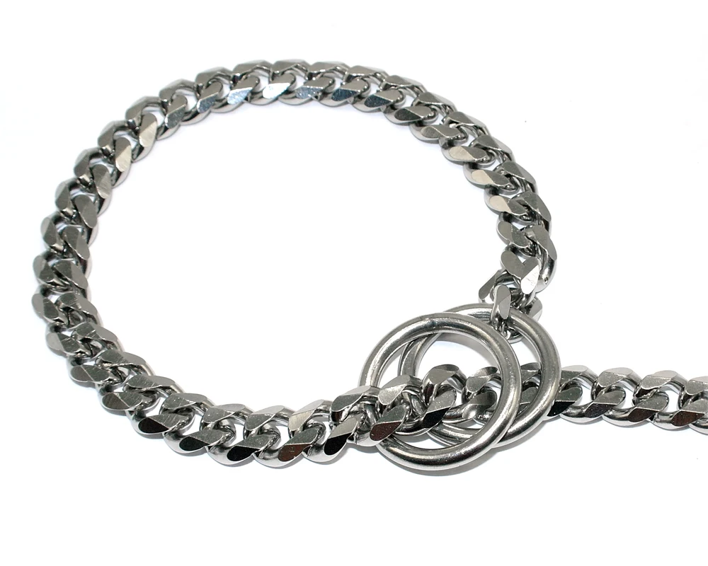 Нескользящий ошейник-цепочка для собак из нержавеющей стали, металлический дроссель для собак, тренировочные ошейники, диаметр 3 мм, серебро, золото, хром, для средних и больших Питбулей