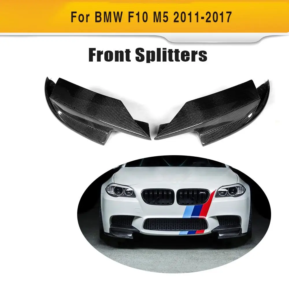 Углеродного волокна авто передний бампер splitter губы диффузный сплиттеры для BMW F10