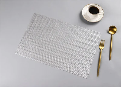 4pcs 4 шт водонепроницаемый анти-масло коврик ПВХ полые прямоугольные уши пшеницы обеденный стол коврик подставки скатерть нескользящая подкладка - Цвет: 4pcs