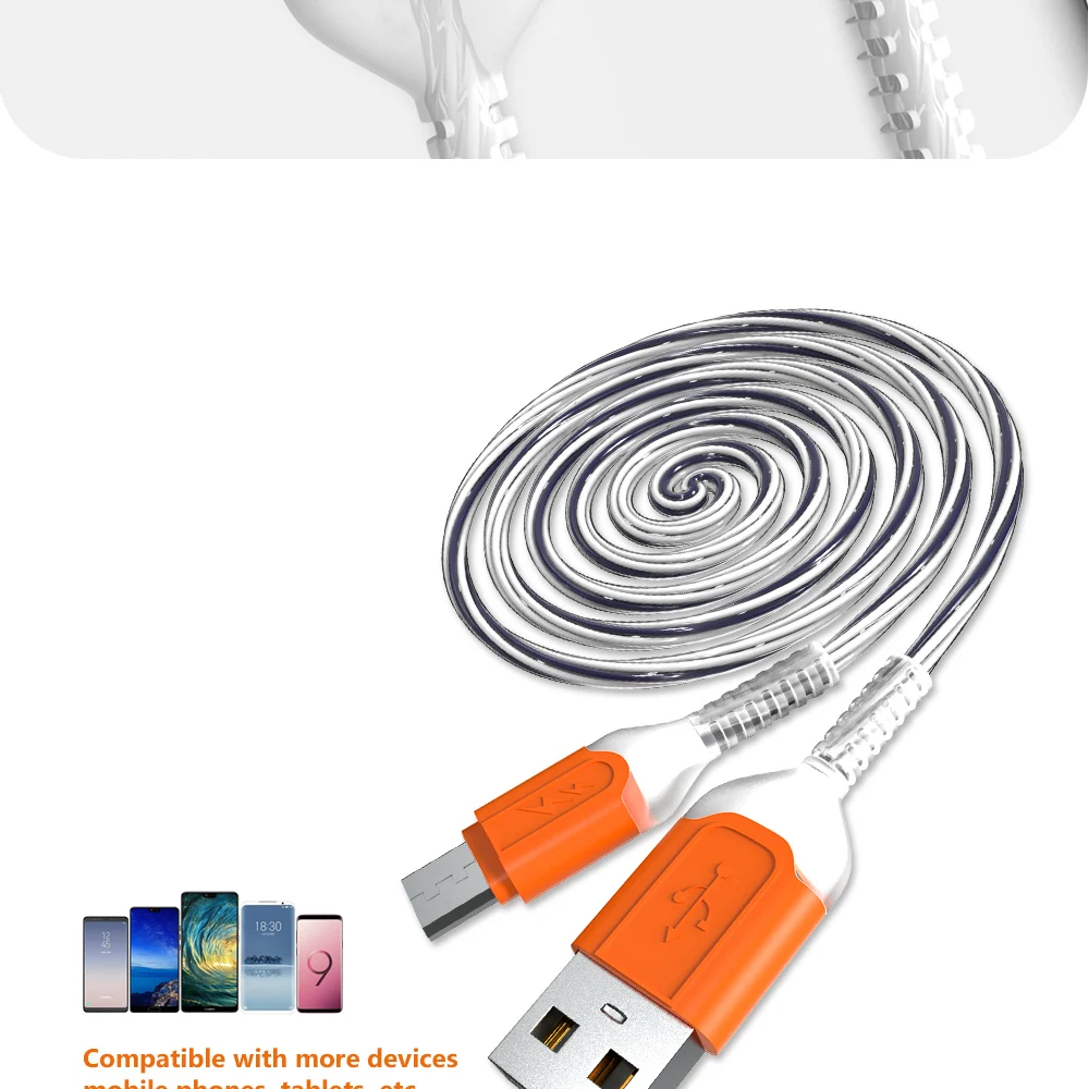 1 м Быстрая зарядка usb-кабель светящийся кабель для передачи данных MicoType C зарядное устройство Шнур для iPhone X XS MAX XR 8 7 6s Plus 5 кабели для мобильных телефонов