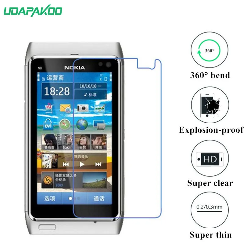 Udapakoo прозрачное закаленное(мягкое стекло) пленка для Nokia N8 нано взрывозащищенное стекло протектор экрана