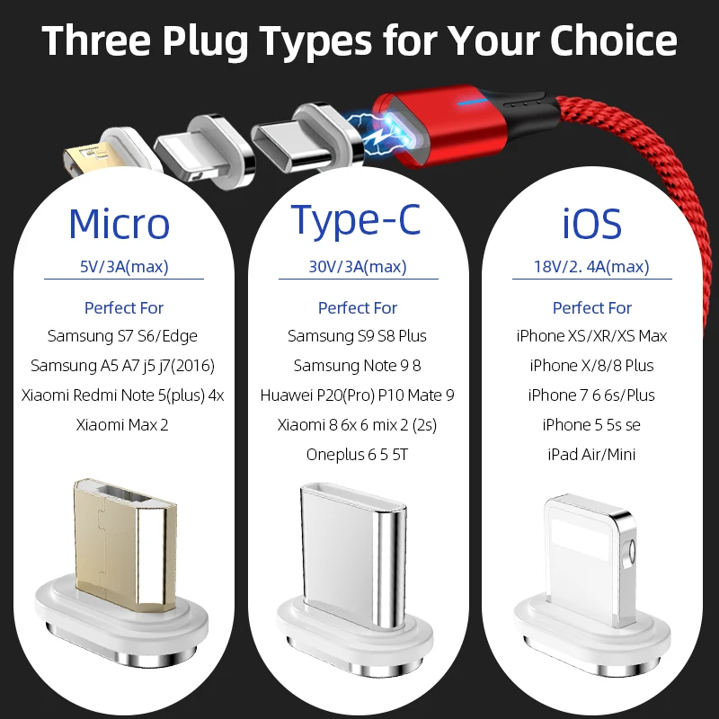 Магнитный кабель Micro usb type C адаптер для быстрой зарядки телефона Microusb магнитное
