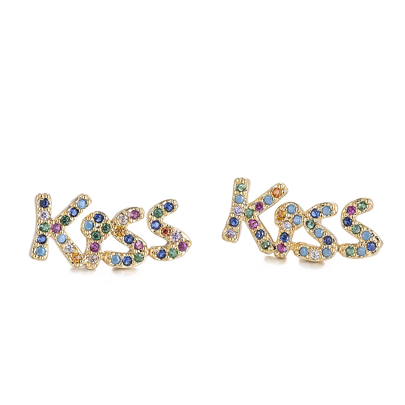 Pipitree AAA CZ Циркон Любовь серьги с буквой для женщин любителей Свадебные украшения австрийский кристалл серьги гвоздики