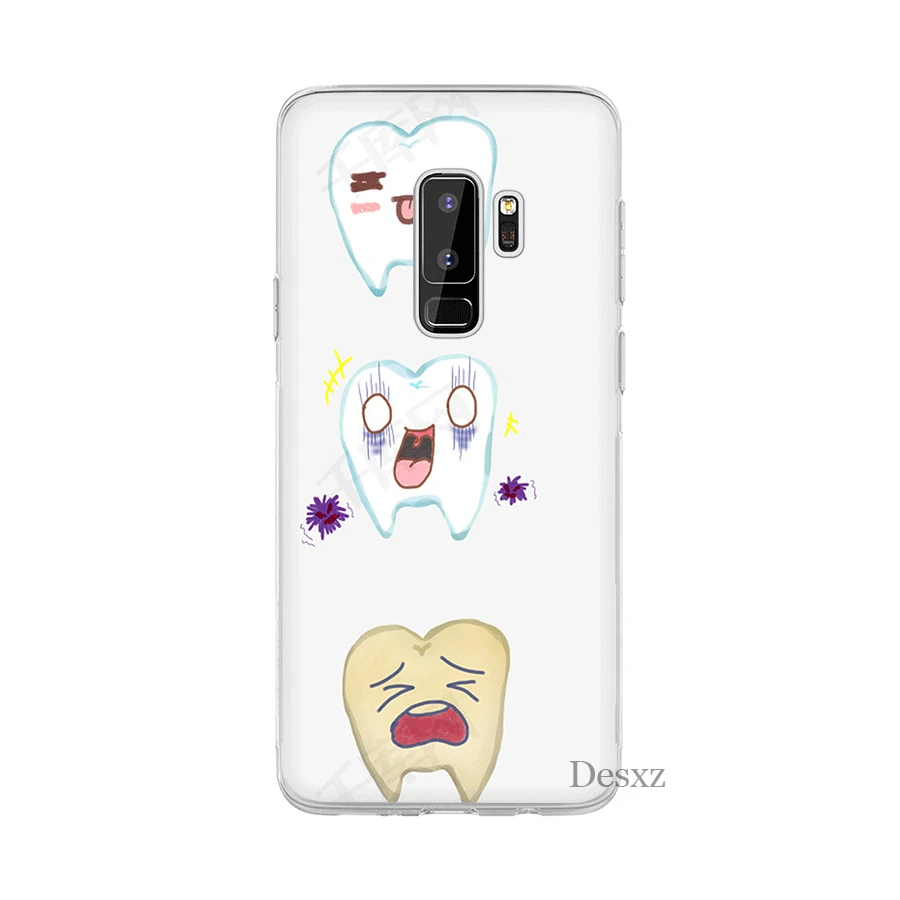 Чехол с милыми зубами для Samsung S3 S4 S5 S6 S7 Edge S8 S9 S10 Plus S10e Note 8 9 Жесткий