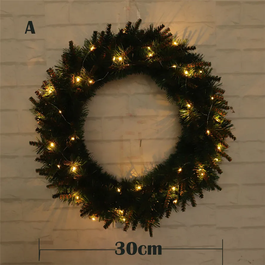 Висящий Рождественский венок 1 шт. 30/40/50 см DIY LED висящий Рождественское украшение