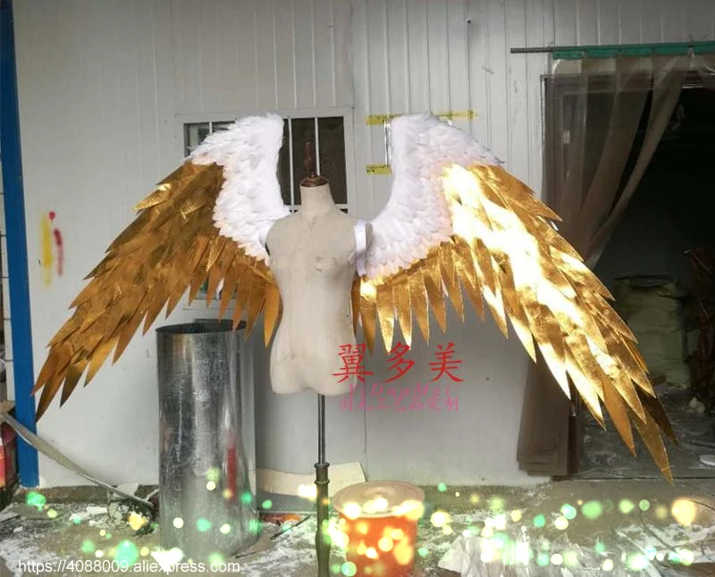 Игровой реквизит для взрослых большого размера золотые черные белые крылья