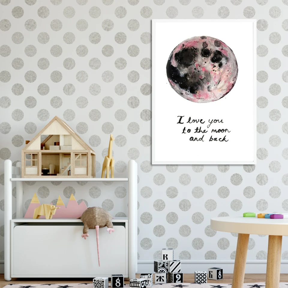 Постер с надписью Love You to The Moon and Back звёзды мотивационные цитаты Настенная картина
