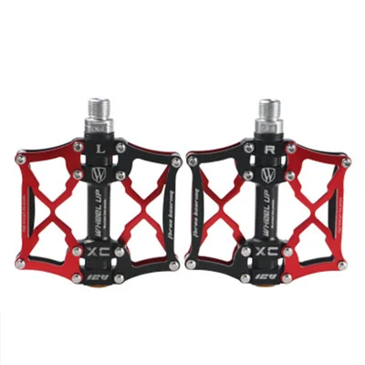 black red Aiboduo педаль для велосипеда CNC алюминиевый корпус для шоссейного велоспорта Нескользящие MTB педали Велосипедное оборудование аксессуары - Цвет: black red