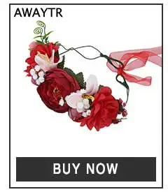 Diadem AWAYTR Цветочная Свадебная Корона Свадебный веночек с цветами головная повязка в богемном стиле женские аксессуары для волос Цветочная повязка на голову