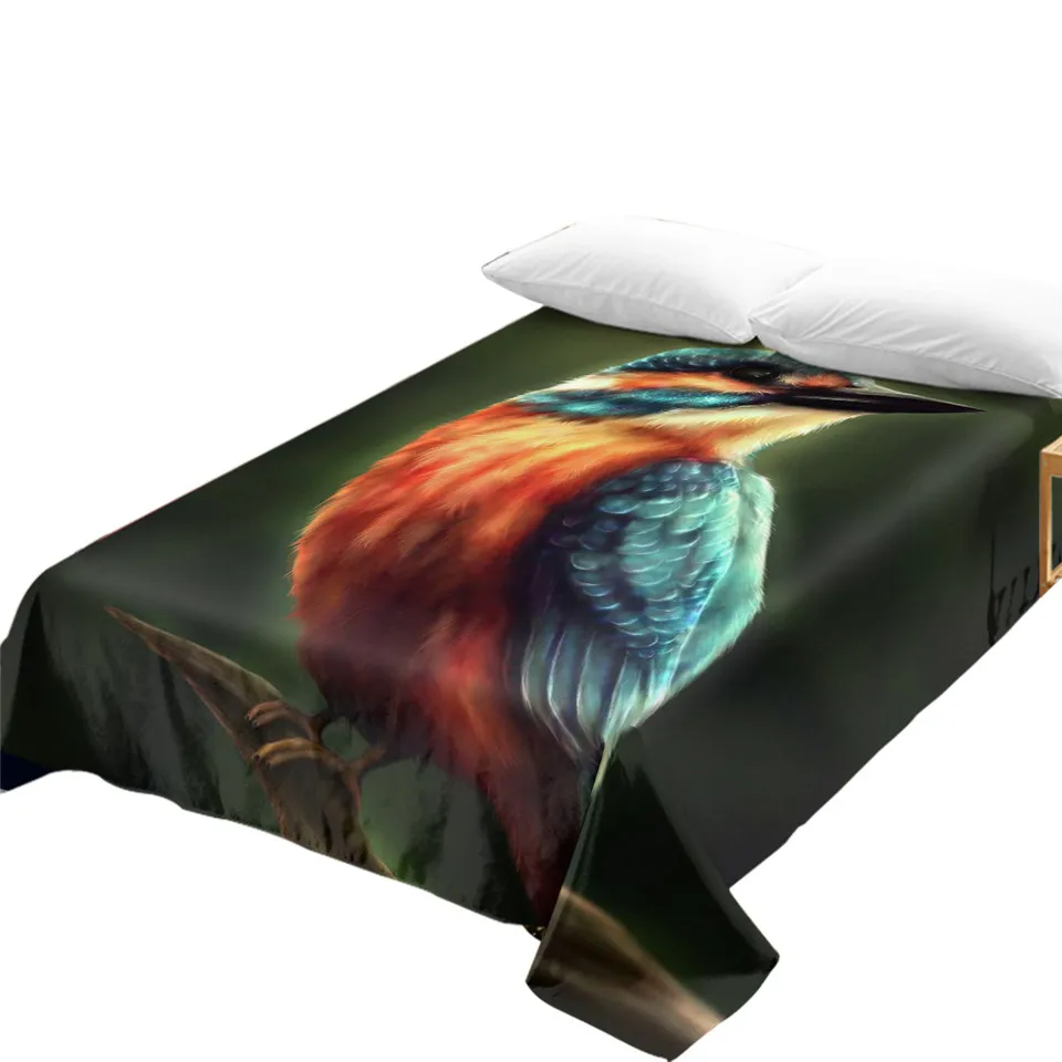Постельное белье Kingfisher от Khalia Art яркий плоский лист с 3D принтом красочное