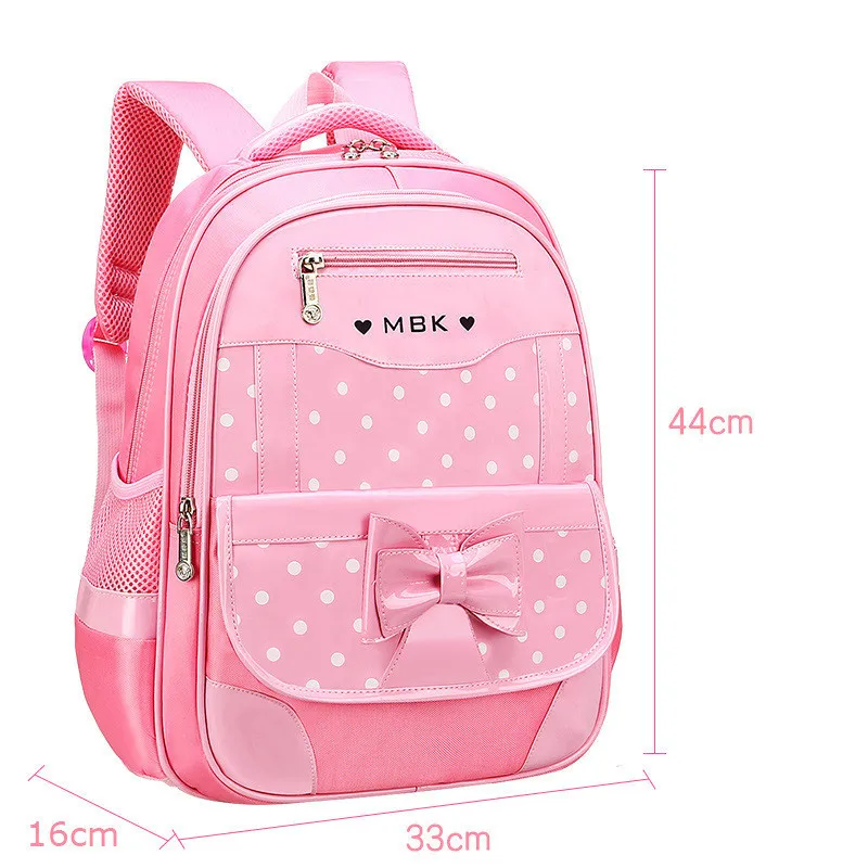 Large pink 2 шт./компл. детские школьные сумки для девочек Школьный рюкзак для детей «Горошек», женские школьные сумки, школьные рюкзаки, Детские Водонепроницаемый Начальная Школа Рюкзак - Цвет: Large pink