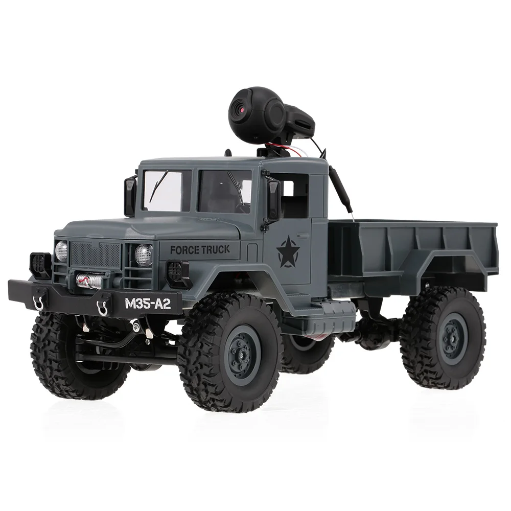 FY001A 1:16 RC автомобиль с камерой 480 P 2,4 ГГц 4WD 3000 г нагрузка военный грузовик внедорожный RC автомобиль гусеничный светодиодный фары для детей