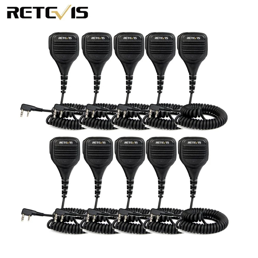 10 шт. Retevis 2 контактный Динамик Микрофон для Kenwood H777 RT22 RT1 RT3 RT5 RT81 Baofeng UV 5R BF 888s TYT Walkie