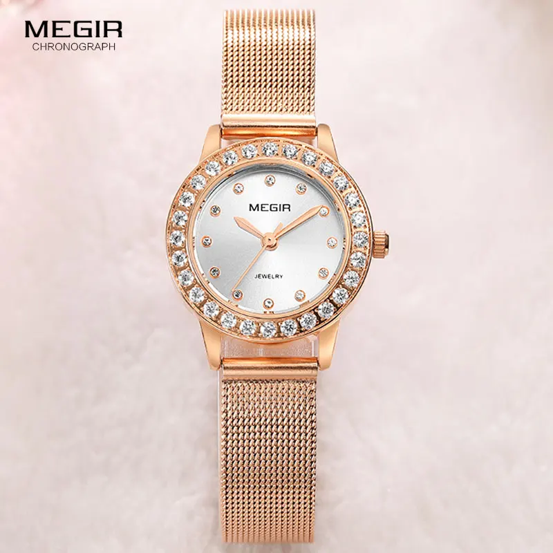 MEGIR 2019 Women's Ladies Designer Watches Luxury Watch Women Luxury Quartz Stainless Steel Dial Casual Wrist Watch