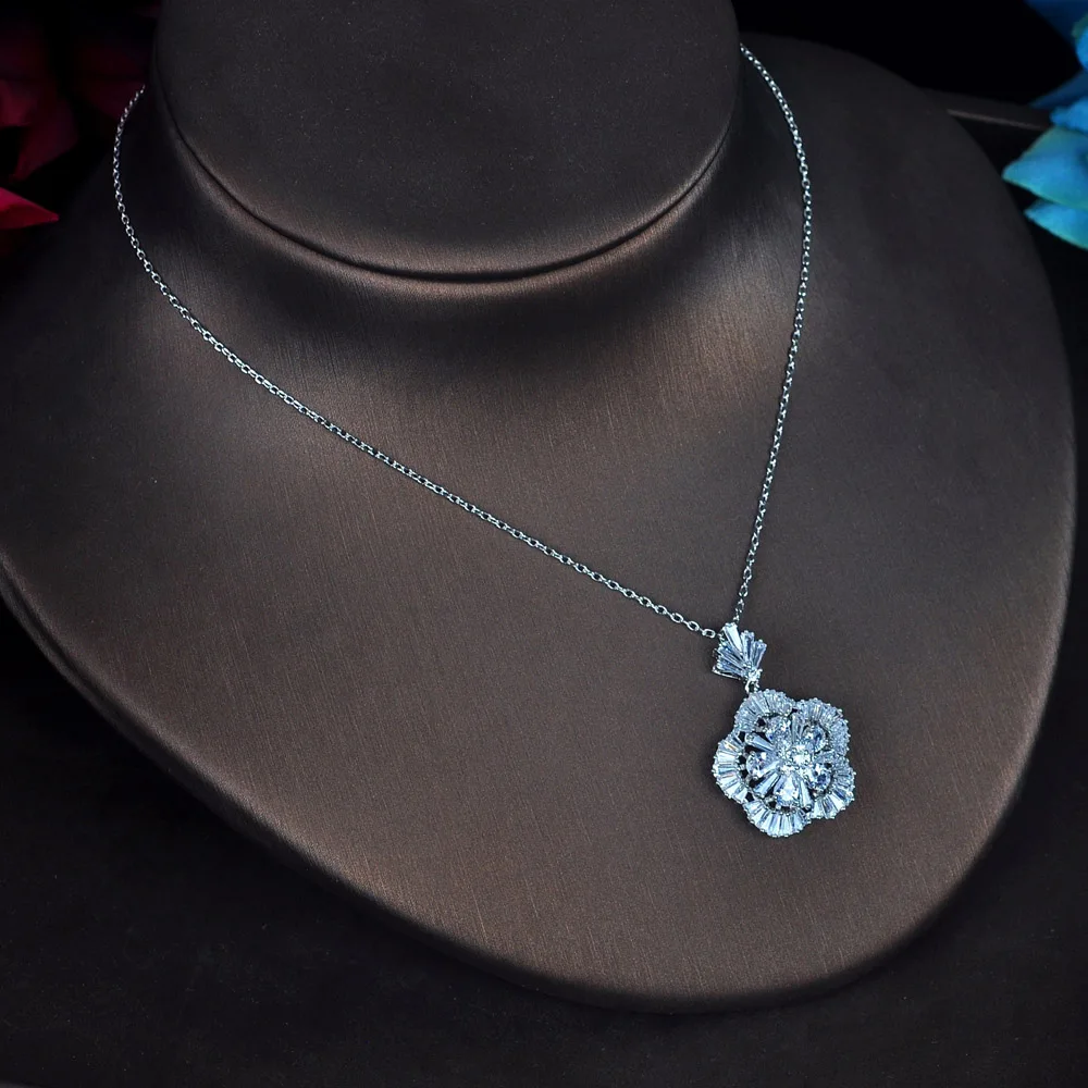 Классическое Элегантное ожерелье HIBRIDE с подвеской в виде цветка аксессуары для