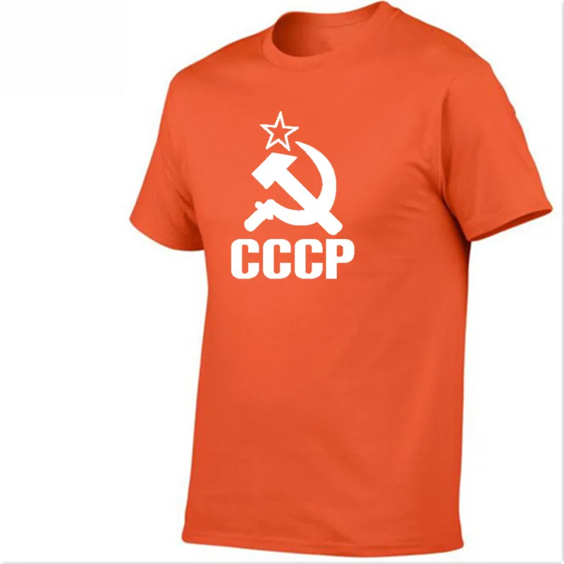 2 Orange Футболка для спортзала WINER CCCP, Мужская футболка с коротким рукавом, футболки из хлопка с круглым вырезом - Цвет: 2 Orange
