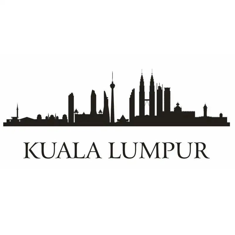 

KUALA LUMPUR Decal Wall Sticker Vinyl Stickers Decor Mural Art Living Room Home Decoration Landmark Skyline Wall Decal