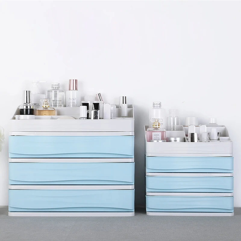 CombinablePlastic косметический ящик Органайзер для макияжа коробка для хранения косметики контейнер для ногтей шкатулка держатель настольный чехол для хранения