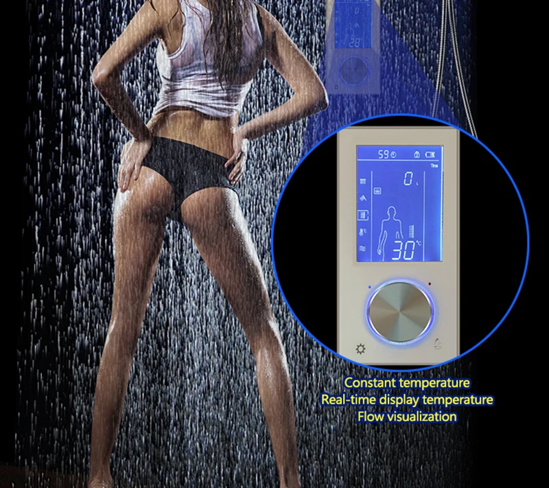 Наборы для душа Интеллектуальный ЖК-цифровой 2" SPA Mist LED Touch Mixer Набор для душа