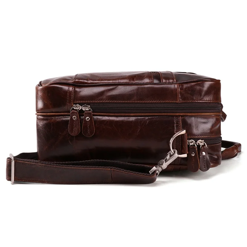 Vintage Genuine Leather Men Briefcases 15.6&quot Laptop Bags Handbag Business Casual Men's Shoulder Bag Travel Messenger | Багаж и
