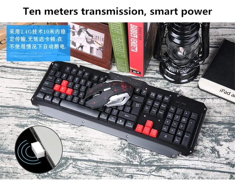Металлическая панель Bluetooth 2 4G Беспроводная клавиатура и мышь набор игровая с USB