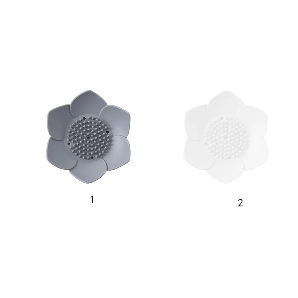Holder Storage Shower Bathroom Supplies Soap Box Container Flower Shape Accessories Silicone Dish Hollowed Drain Anti Slip Home