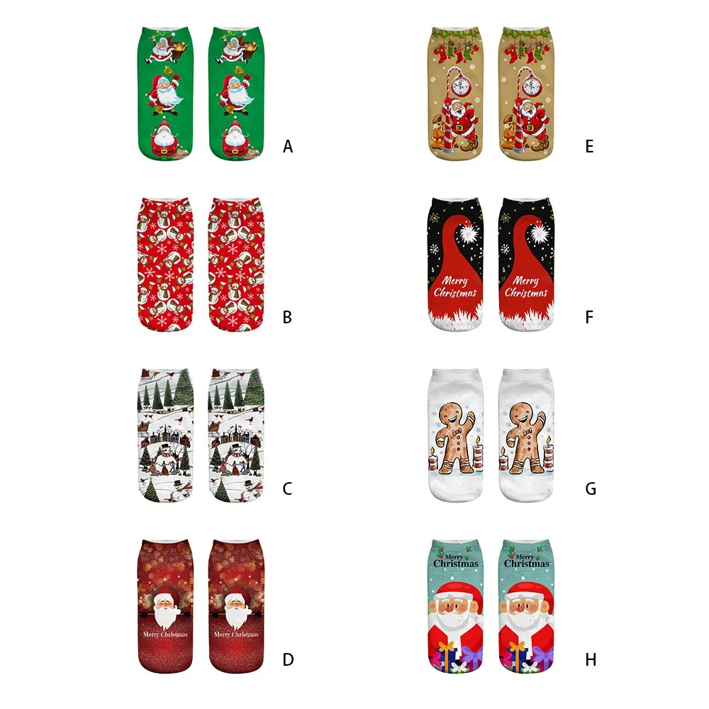 Новинка рождественские носки унисекс модные забавные с 3D принтом calcetines mujer skarpetki