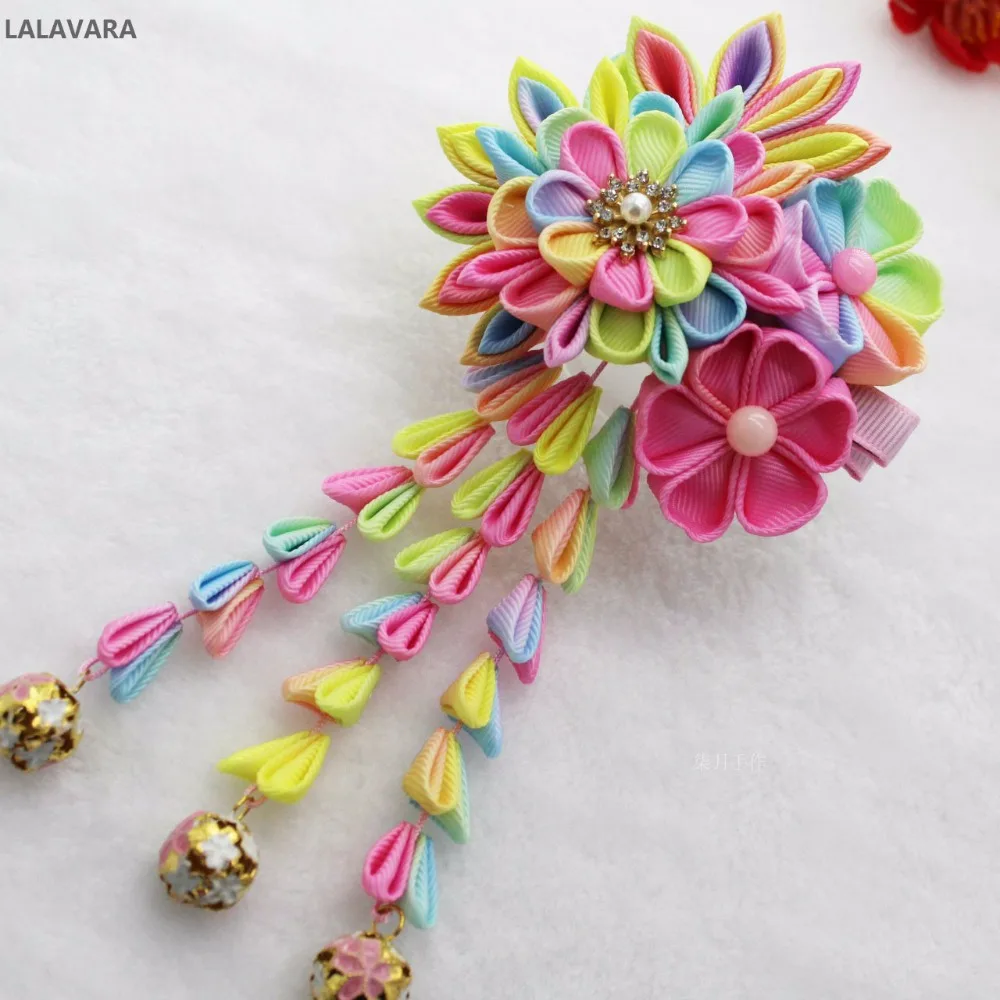 LALAVARA 5 шт. на заказ kanzashi цветы заколки на голову свадебные заколки для волос для невесты головные уборы для девочек