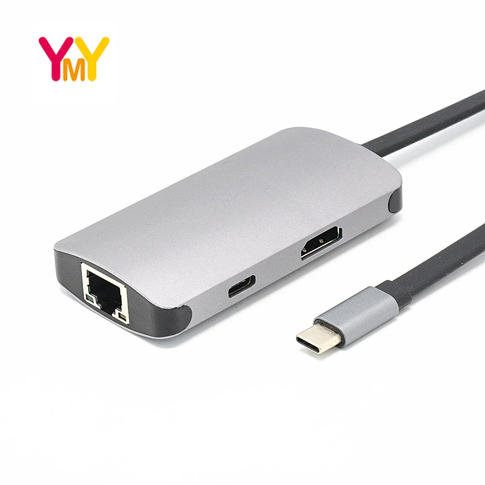 TYPE C к 4K HDMI USB3.0 концентратор гигабитная сетевая карта конвертер высокой четкости