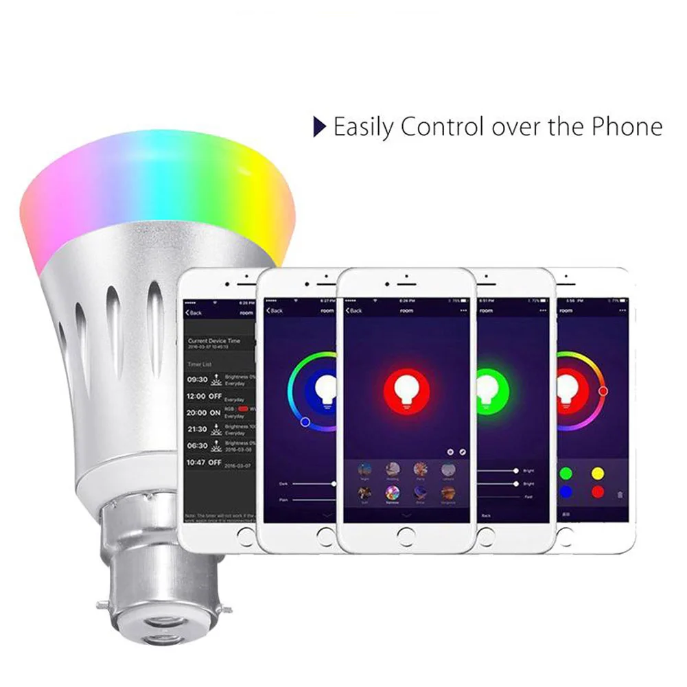 Wi-Fi Smart LED Light Bulb Dimmable 7W Smartphone Control Multicolor Changing Lights Bulbs MDJ998 | Освещение
