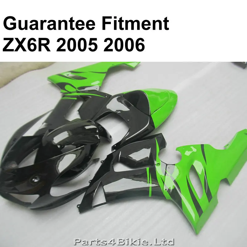 BAS Пластиковый обтекатель для Kawasaki ZX6R 05 06 Черный Зеленый Ninja ZX 6R 636 2005 2006 обтекатели