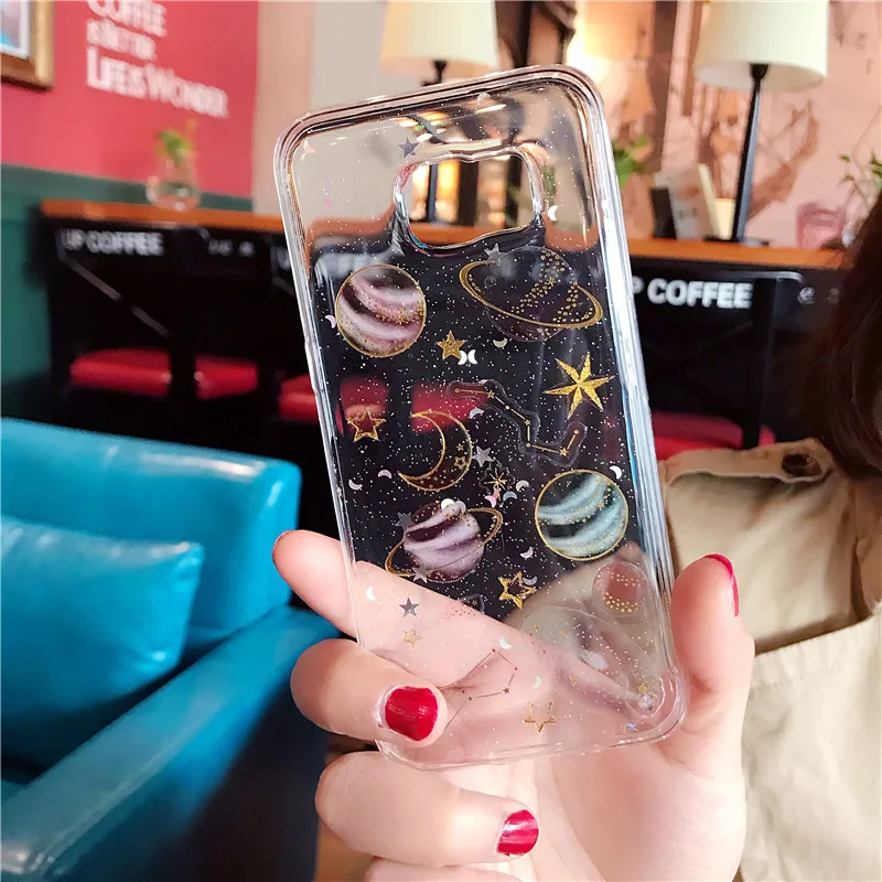 Модные блестящие звездное небо чехол для samsung Galaxy S7 край S8 S9 пию S10 Lite A3 A5 A7 J3 J5 J7 2017