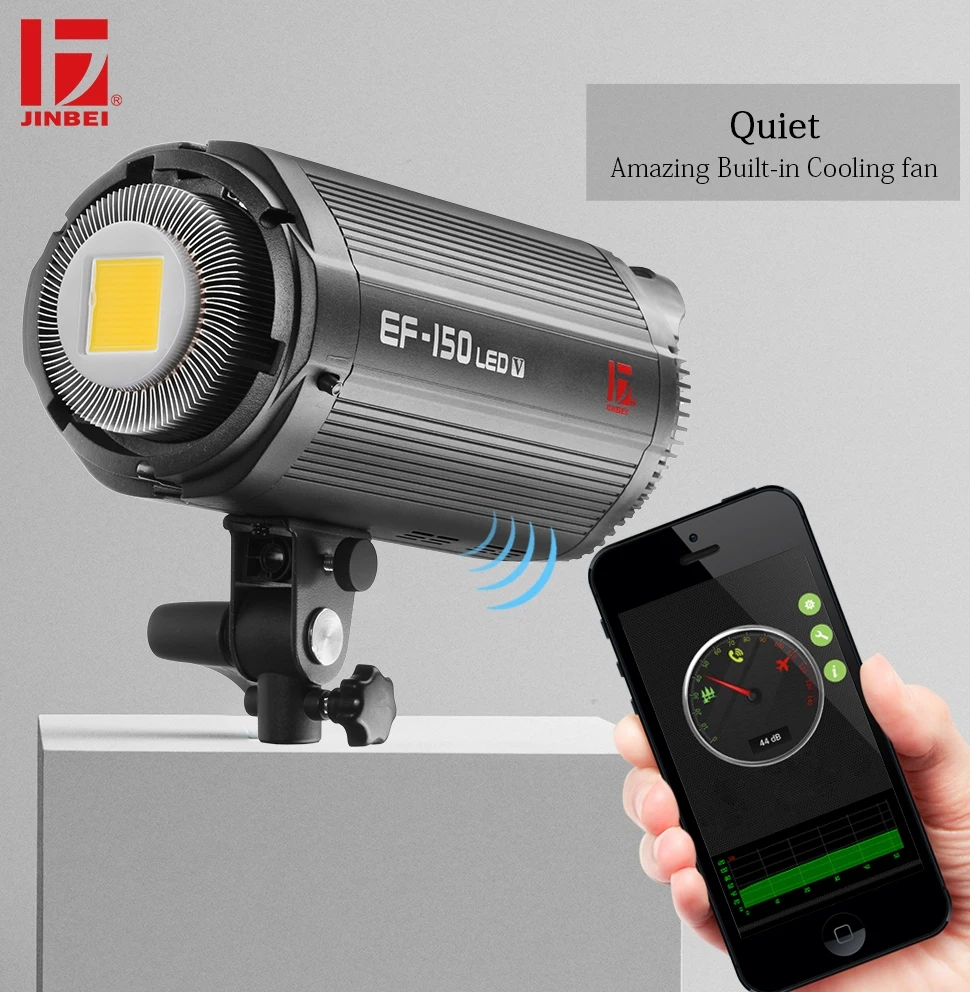 JINBEI EF-150 150Ws светодиодный светильник 5500K непрерывный выход студийная фотография TR-V6 вспышка триггер с регулируемой яркостью лампа крепление Bowens