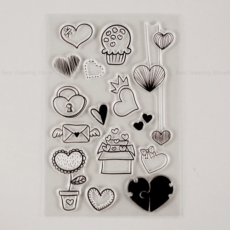 

Cute Heart Stamps Cupcake Kids Craft Clear Stamps scrapbook album embellishment