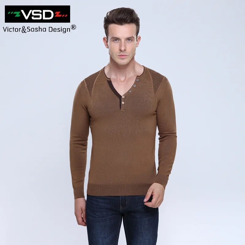 Мужские свитера 2016 года новые люди тонкий сплошной цвет мужские и мужчины V шеи