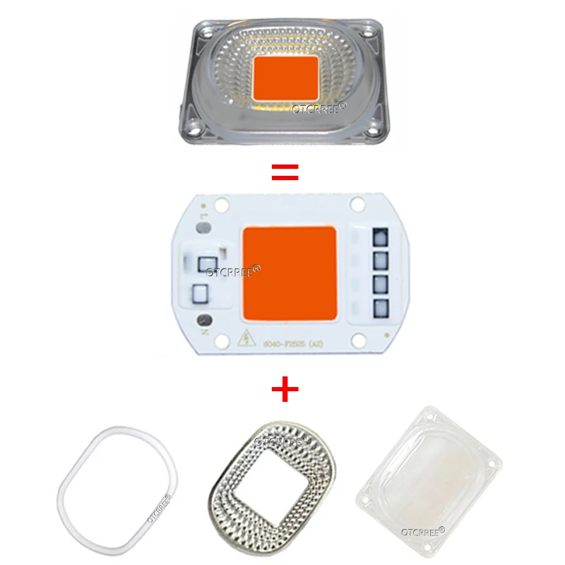 LED Grow Phyto Lamps With Lens Reflector 20W 30W 50W 110V 220V COB LED Chip Full Spectrum Grow Light Floodlight Spotlight Bulb