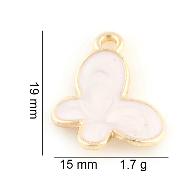 

20PCS Enamel Butterfly Charm Pendants For DIY Bracelet Accessories Jewelry Making 19*15mm