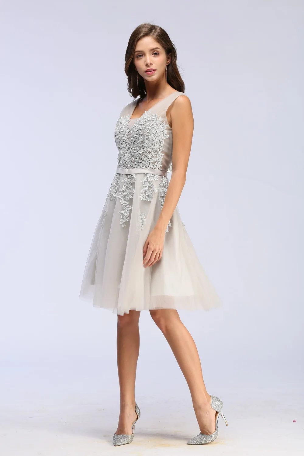 Недорогое Платье до 50$ А-силуэта длинное короткое платье с аппликацией Vestido de Festa без рукавов торжественное вечернее платье для вечеринки платье для выпускного вечера es