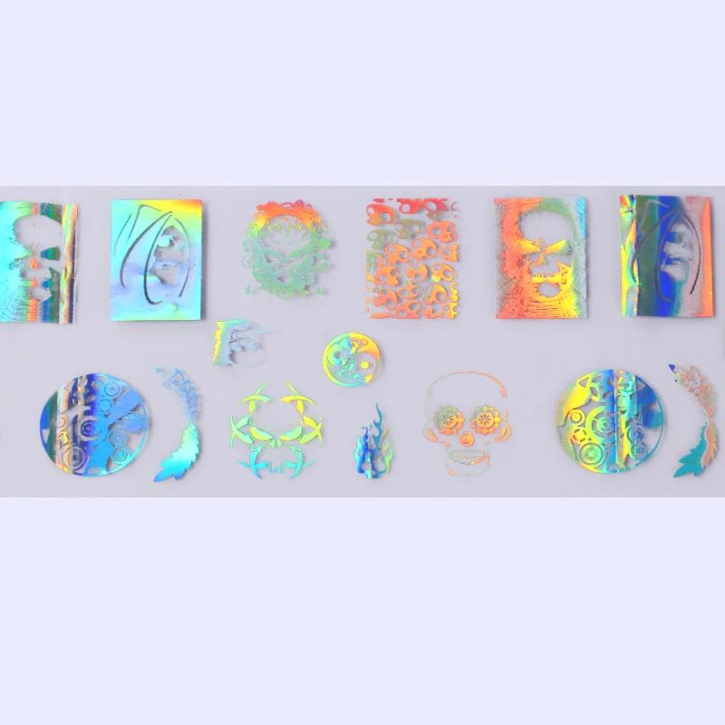 Голографическая Лазерная Фольга для ногтей 4*100 см геометрический Хэллоуин