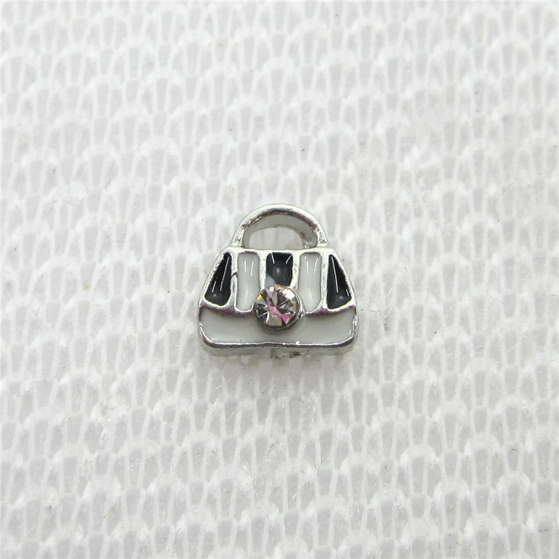 

Hot selling 20pcs/lot Handbag Floating Charms Living Glass Memory Floating Lockets DIY Jewelry Charms