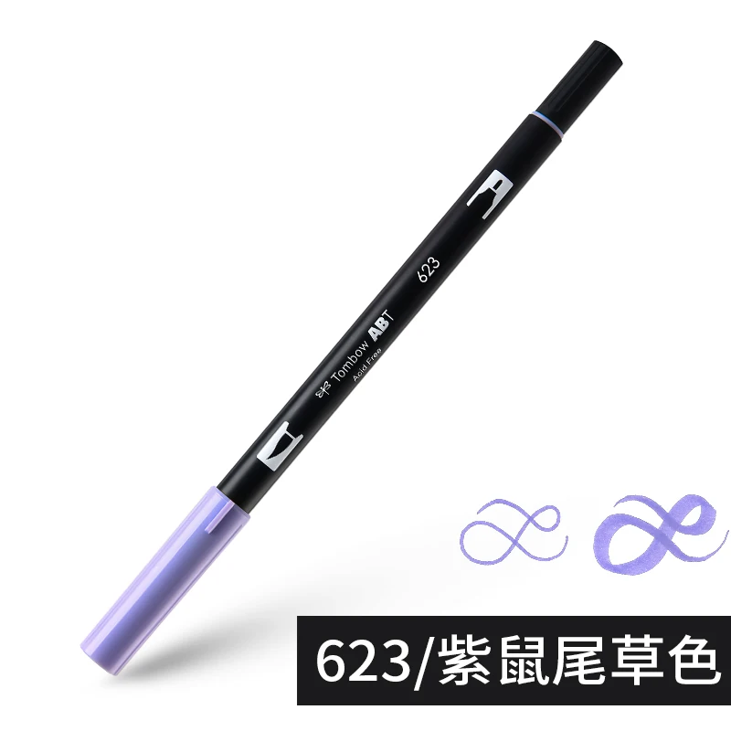 623 ABT Tombow, двойная кисть, художественные маркеры, акварельные маркеры, 96 цветов, мягкая ручка для рукописного письма, профессиональные ручки для рисования - Цвет: 623