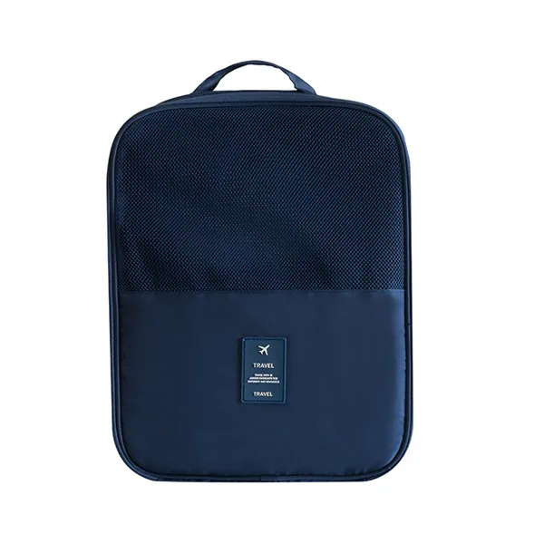 Dark Blue Женская походная сумка для обуви, портативный пылезащитный органайзер для хранения обуви, сумка для багажа, аксессуары, товар, двухслойные деловые сумки для обуви - Цвет: Dark Blue