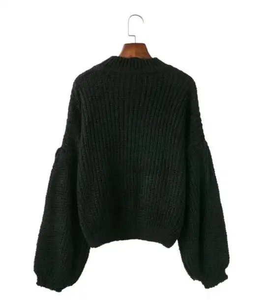 Vintage Vertical stripes line Knitted Sweater New Woman Drop Long sleeve Loose Pullover Gray Red Black | Женская одежда