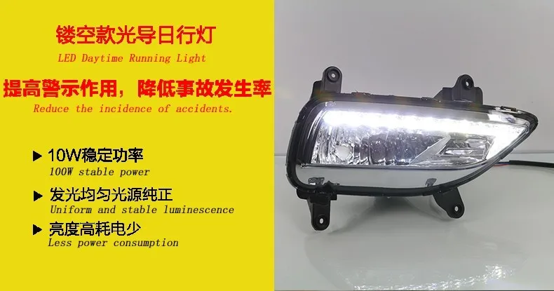 Lampever Стайлинг для Kia forte 2013 светодиодный DRL светодиодный Противотуманные фары светодиодный дневные ходовые огни высокая яркость направляющий светодиодный DRL