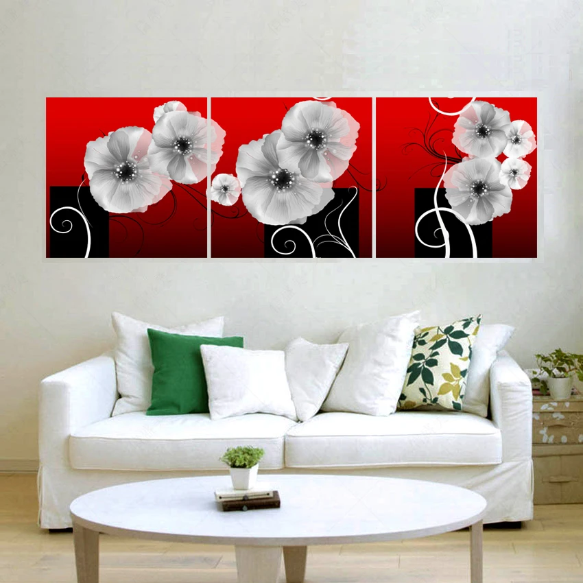 3 шт. картина масляными цветами на художественной стене для гостиной Hd Печать