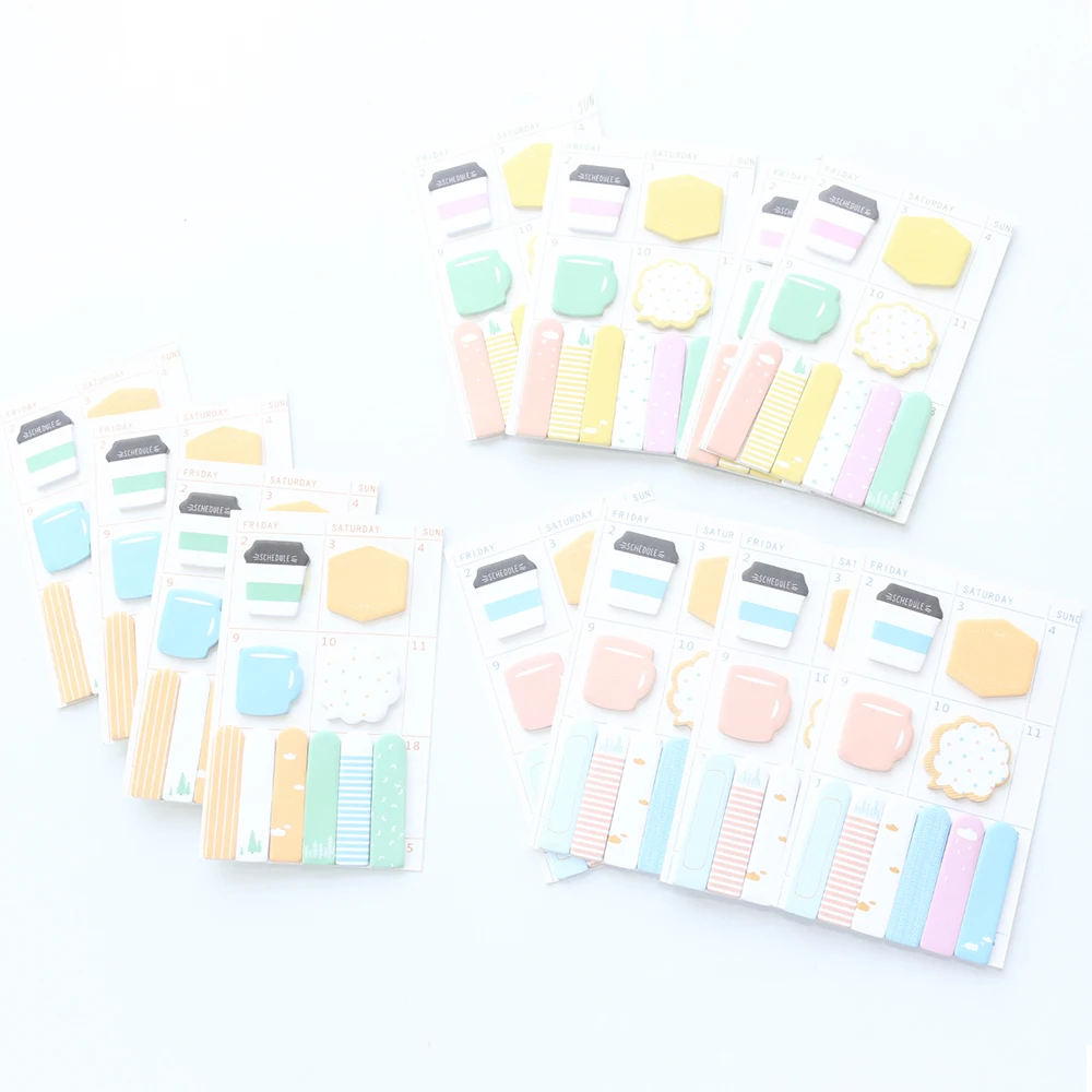 Domikee новый милый мультфильм красочный студент ежедневник планировщик само липкий блокнот канцелярские