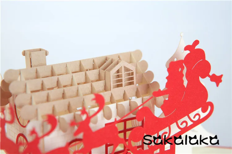 Творческий 3D ручной работы открытка с аббатством нарядное порез резной карточки